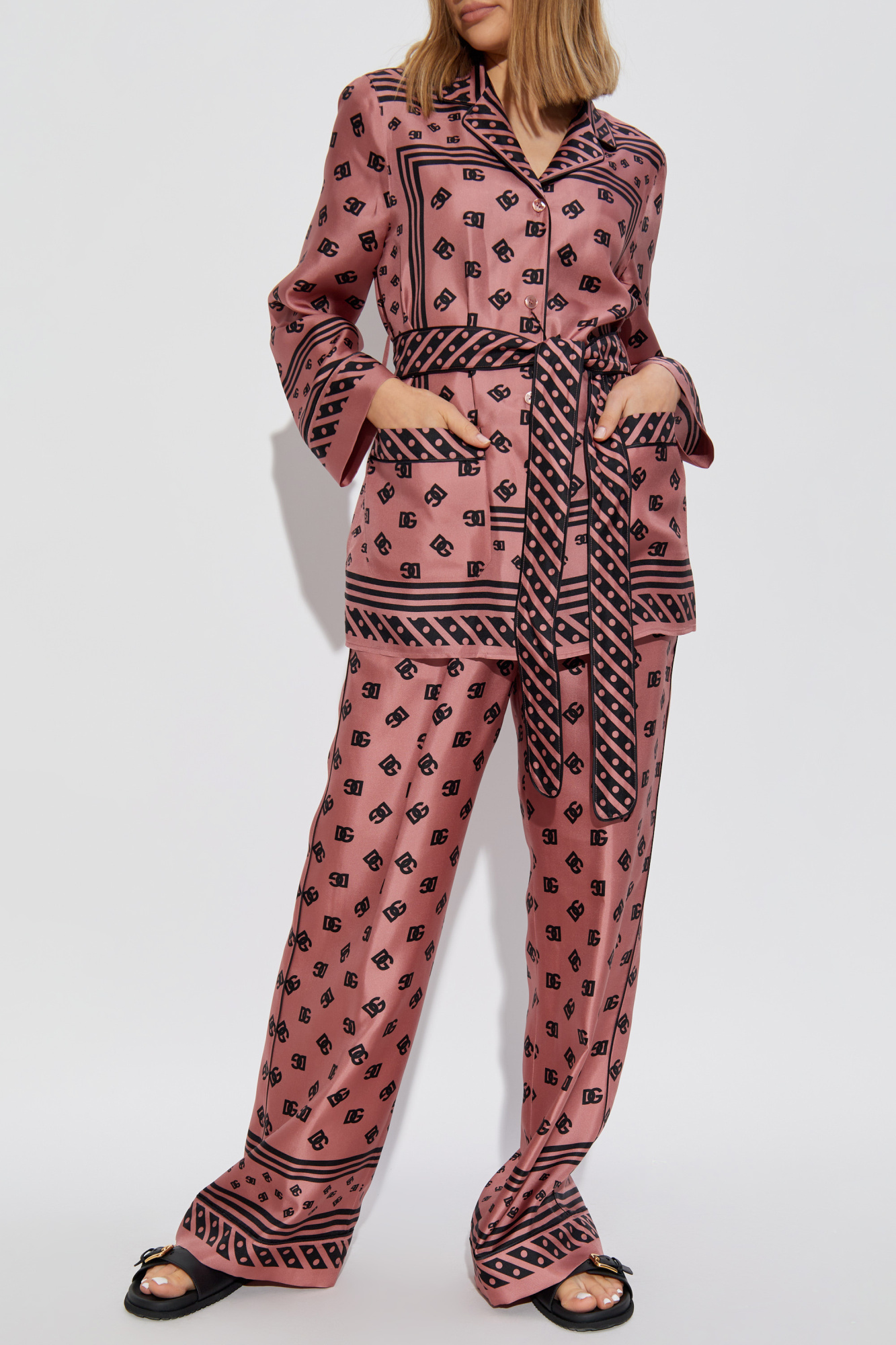 Dolce & Gabbana PINK LOOSE-FITTING SILK TROUSERS パンツ Pink Loose-fitting silk trousers Dolce & Gabbana - Vitkac AS
